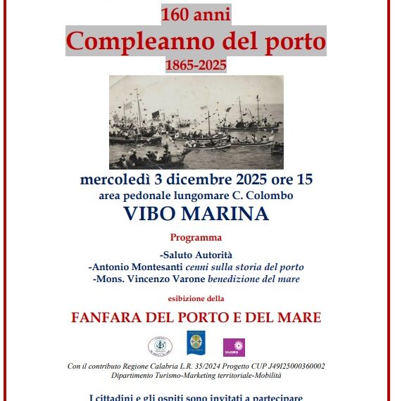 Il Porto di Vibo Marina compie 160 anni. Simbolo di identità, lavoro, cultura ed economia del mare