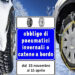 Dal 15 novembre al 15 aprile è in vigore l’obbligo di catene a bordo o pneumatici invernali 
