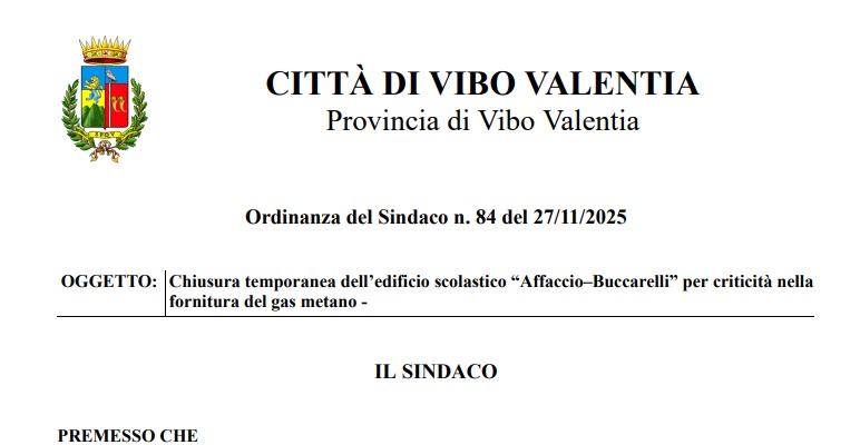 ordinanza chiusura scola buccarelli