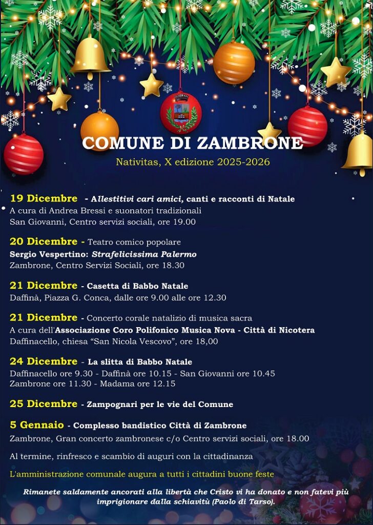 Nativitas 2025 X Edizione. A Zambrone una rassegna di qualità, tradizione e cultura per tutte le età 2 0 Locandina Nativitas 2025 2026