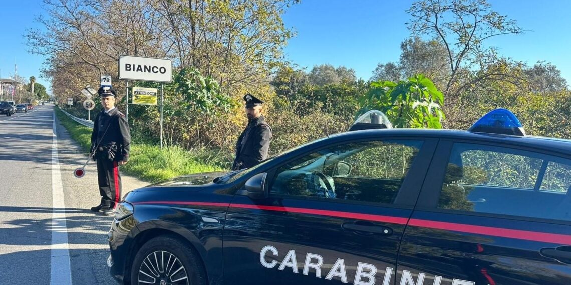 I Carabinieri controllano un cantiere edile a Bianco