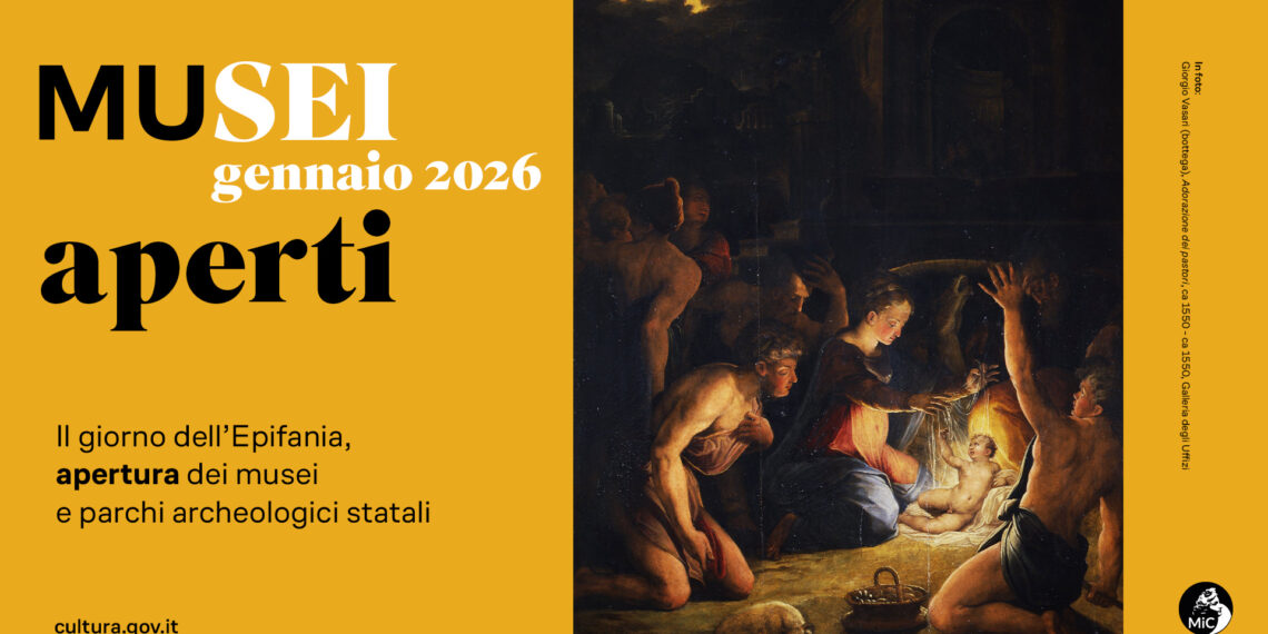 Ritorna l’iniziativa #domenicalmuseo, inoltre, in alcuni siti è prevista un’apertura straordinaria per il 6 gennaio