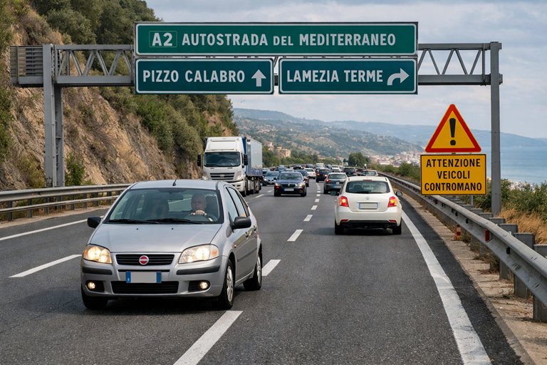 Paura sull'autostrada tra gli svincoli di Pizzo e Lamezia Terme 1 Paura sull’autostrada tra gli svincoli di Pizzo e Lamezia Terme