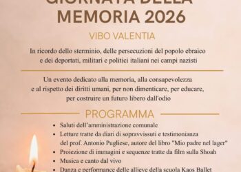 Vibo Valentia celebra la Giornata della Memoria 2026. Ecco il programma dell’evento “per non dimenticare”