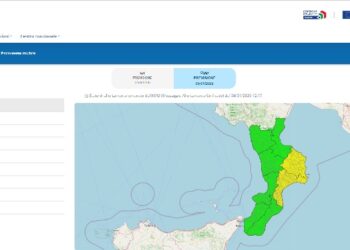 Piogge e vento in Calabria, allerta gialla sulla Costa Jonica