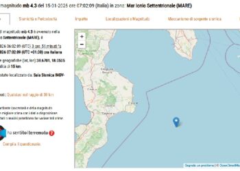 Terremoto: altre due scosse al largo della costa calabra