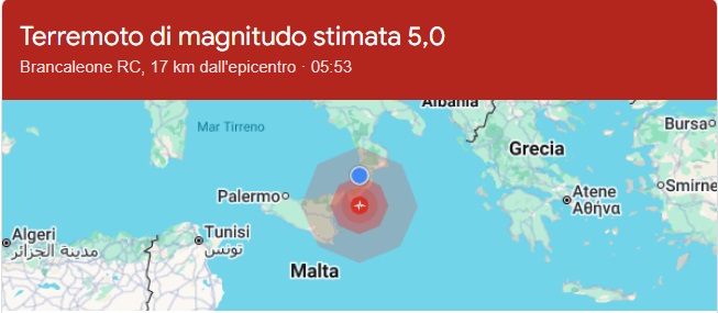 Forte scossa di terremoto scuote la Calabria all'alba. Epicentro a Brancaleone (in aggiornamento) 2 terremoto oggi