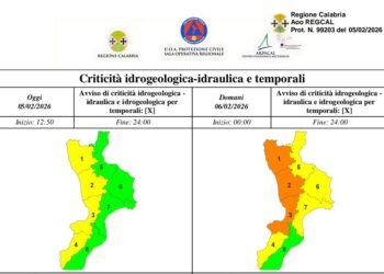 Domani allerta arancione a Vibo Valentia, scuole, parchi e cimiteri chiusi in tutto il territorrio comunale