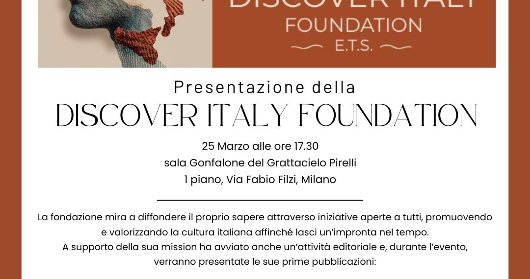Destination Calabria, domani a Milano la presentazione del progetto Discover Italy Foundation