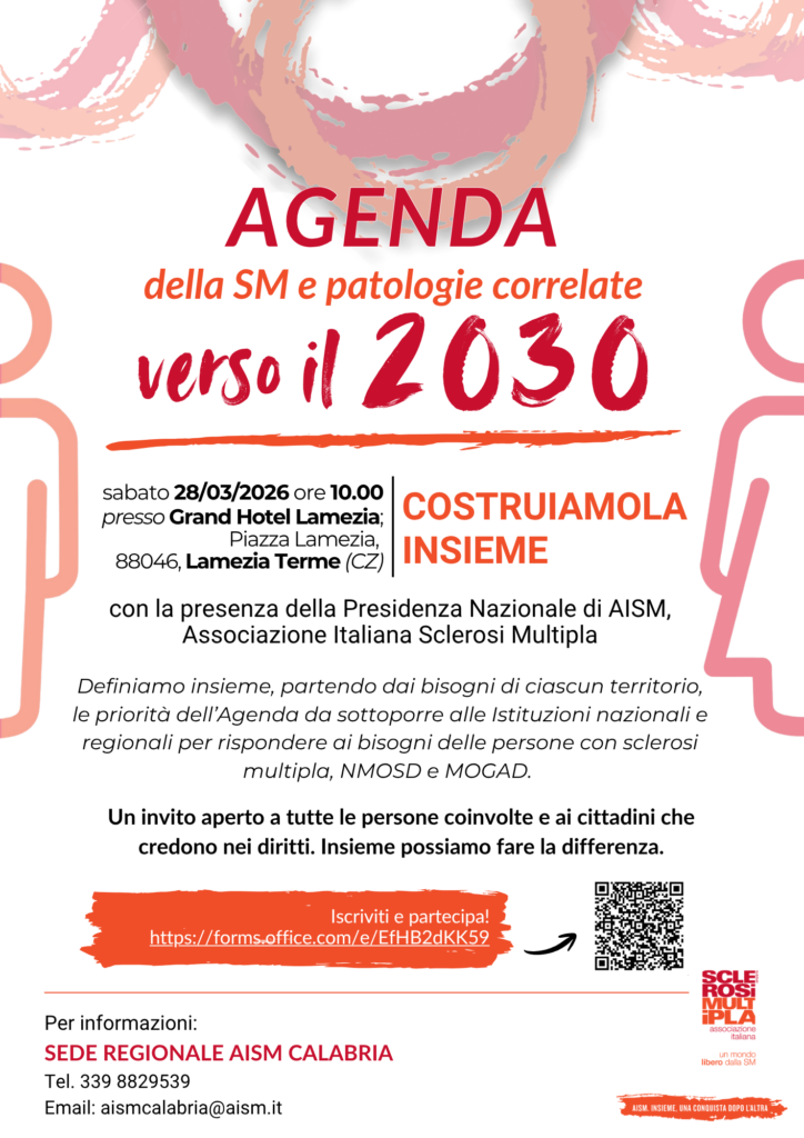 Sclerosi Multipla, Aism in Calabria: a Lamezia Terme per ascoltare i bisogni delle persone 2 Locandina Calabria