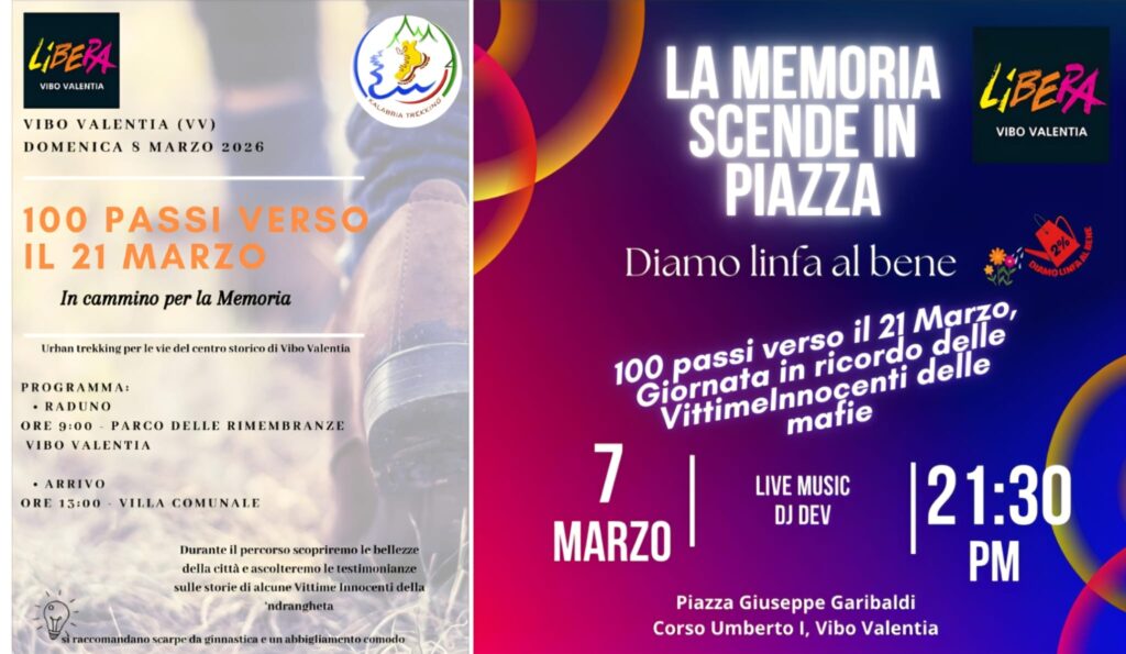 Locandina Vibo Valentia in cammimo nel ricordo delle vittime innocenti delle mafie 060326