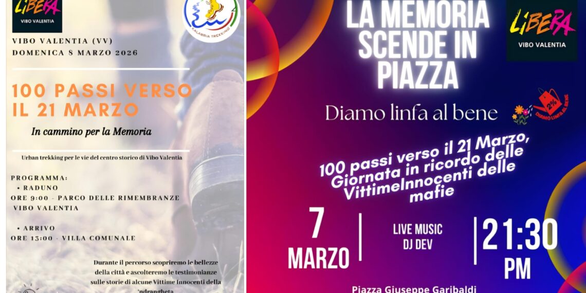 Vibo Valentia, in cammino per la Giornata nazionale della Memoria e dell’Impegno in ricordo delle Vittime Innocenti delle mafie