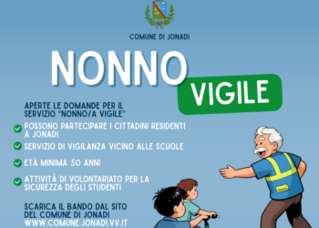 Jonadi, pubblicato l’avviso per il progetto “Nonno Vigile”: al via la selezione dei volontari