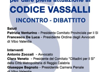 Vibo Valentia: incontro–dibattito sul Codice Vassalli e la riforma della giustizia, in vista dell’imminente referendum