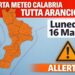 Allerta meteo arancione, scuole chiuse a Vibo Valentia domani, lunedì 16 marzo