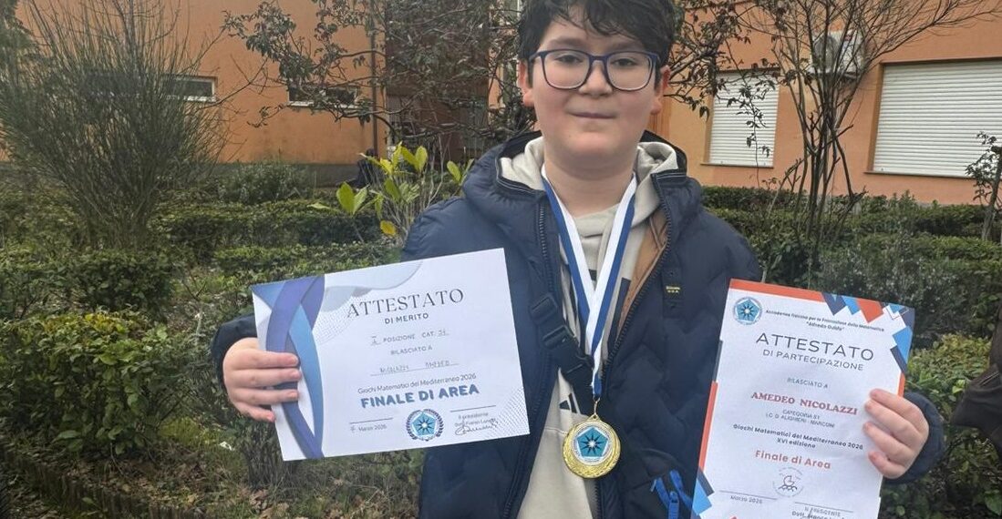 Lo studente Amedeo Nicolazzi conquista il primo posto alla finale di area dei Giochi Matematici del Mediterraneo