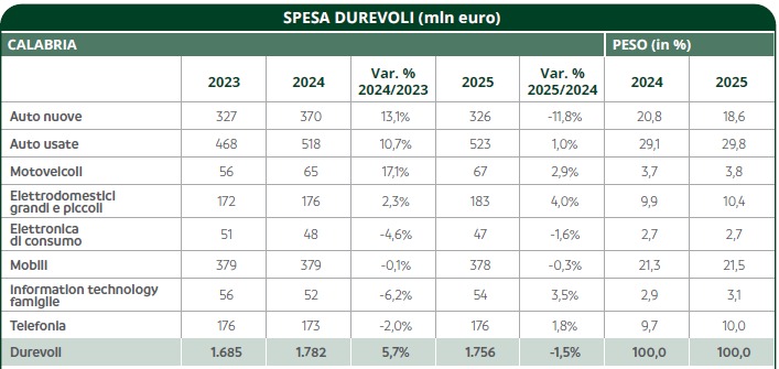 Beni durevoli Calabria