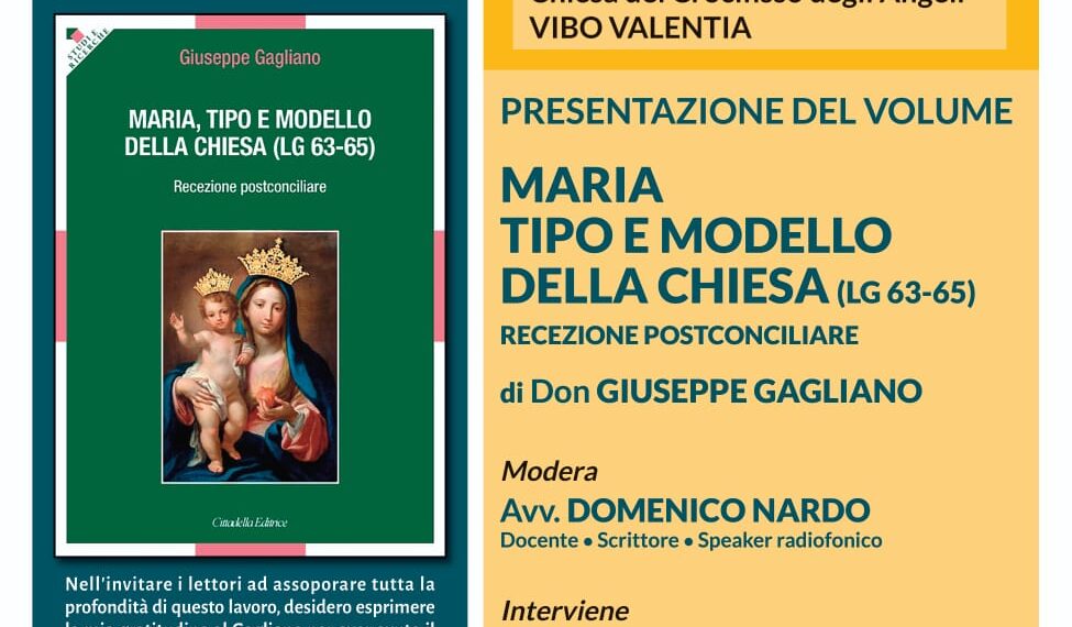 Maria, Tipo e Modello della Chiesa: a Vibo Valentia la presentazione del volume di Don Giuseppe Gagliano