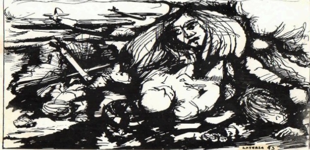 12 aprile 1943, il tragico giorno del bombardamento aereo su Vibo Marina 3 disegno sulla guerra