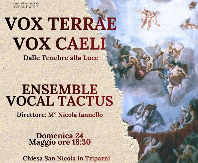 “Vox Terrae, Vox Caeli”: a Triparni il nuovo concerto dell’Ensemble Vocal Tactus 1 “Vox Terrae, Vox Caeli”: a Triparni il nuovo concerto dell’Ensemble Vocal Tactus