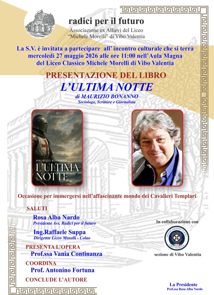L'Ultima Notte, il romanzo di Maurizio Bonanno sarà presentato al Liceo Classico Michele Morelli 2 27 maggio