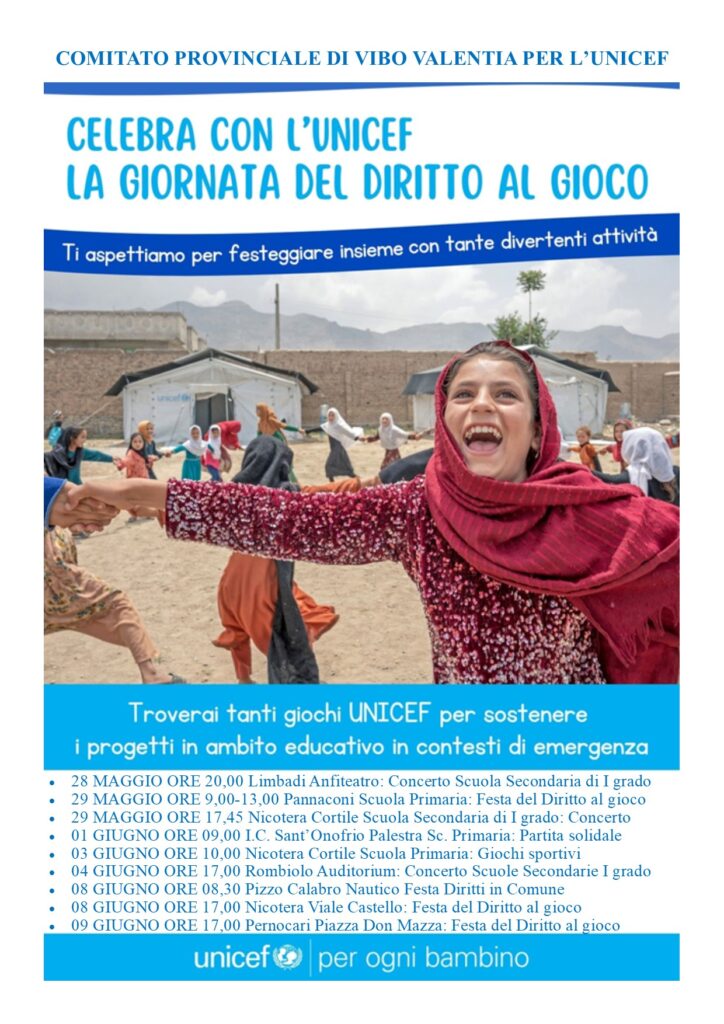 Il gioco come diritto fondamentale: l’UNICEF di Vibo Valentia lancia il Festival dei Diritti 2 9fea093d 5a1f 428a ac60 64f8059c949a