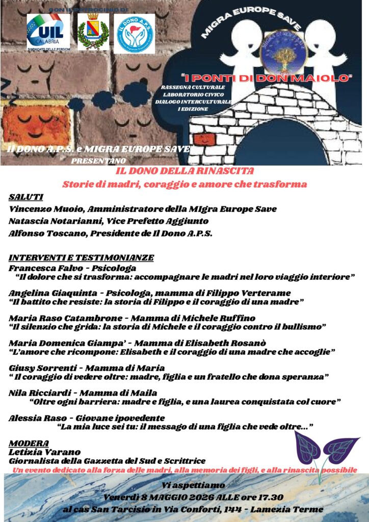 “Il Dono della Rinascita”, con Migra Europe Save una serata di emozioni, coraggio e condivisione (VIDEO) 2 Con Il Dono per le mamme 1 pdf 724x1024 1