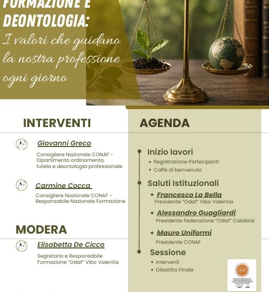 Agronomi e dottori forestali a convegno a Vibo Valentia sui temi della formazione e della deontologia 1 Agronomi e dottori forestali a convegno a Vibo Valentia sui temi della formazione e della deontologia