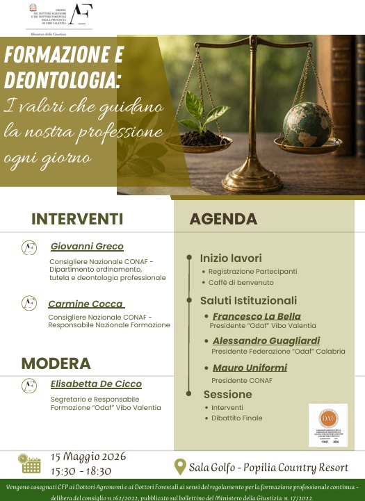 Agronomi e dottori forestali a convegno a Vibo Valentia sui temi della formazione e della deontologia 2 agronomi 15 maggio