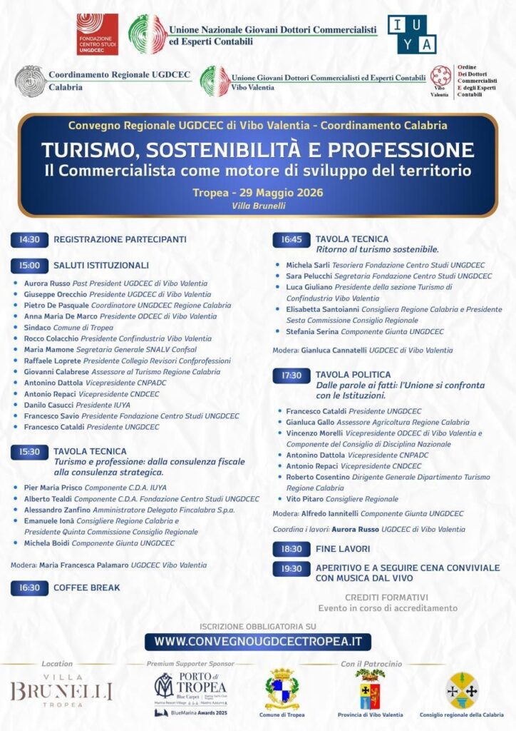 Turismo, sostenibilità e sviluppo territoriale secondo la visione dei Giovani Dottori Commercialisti ed Esperti Contabili 2 convegno ugdcec