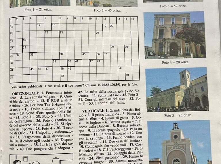 Tropea protagonista sulla storica Settimana Enigmistica 1 Tropea protagonista sulla storica Settimana Enigmistica