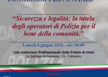Lunedì a Catanzaro il congresso provinciale del sindacato di polizia Siulp 7 Lunedì a Catanzaro il congresso provinciale del sindacato di polizia Siulp
