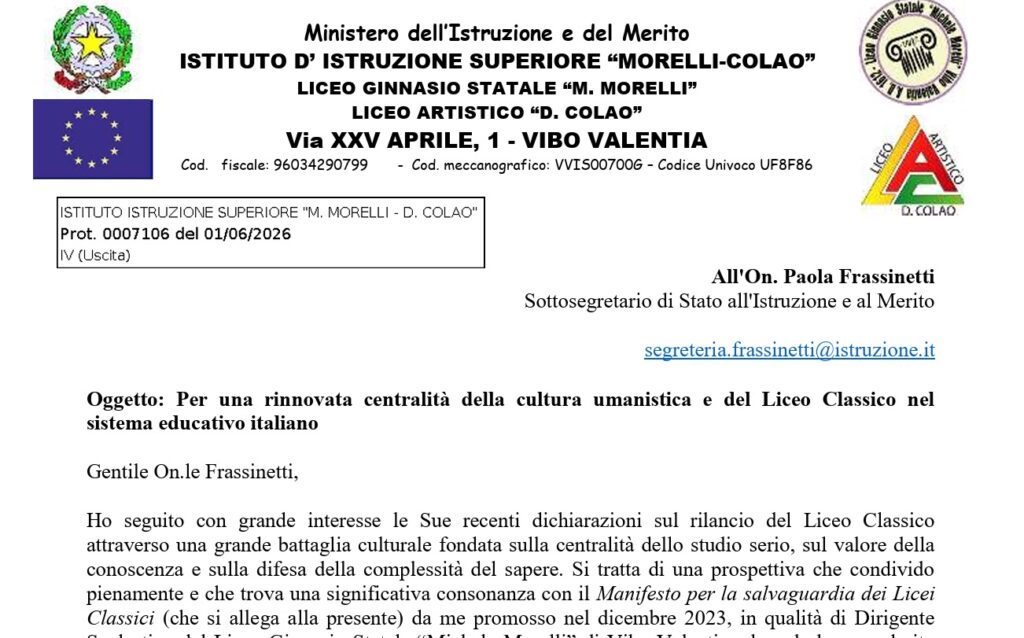lettera a frassinetti