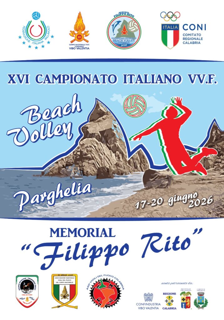 A Parghelia il XVI Campionato italiano Vigili del Fuoco Beach Volley – Memorial “Filippo Rito” 2 locandina memorial riso