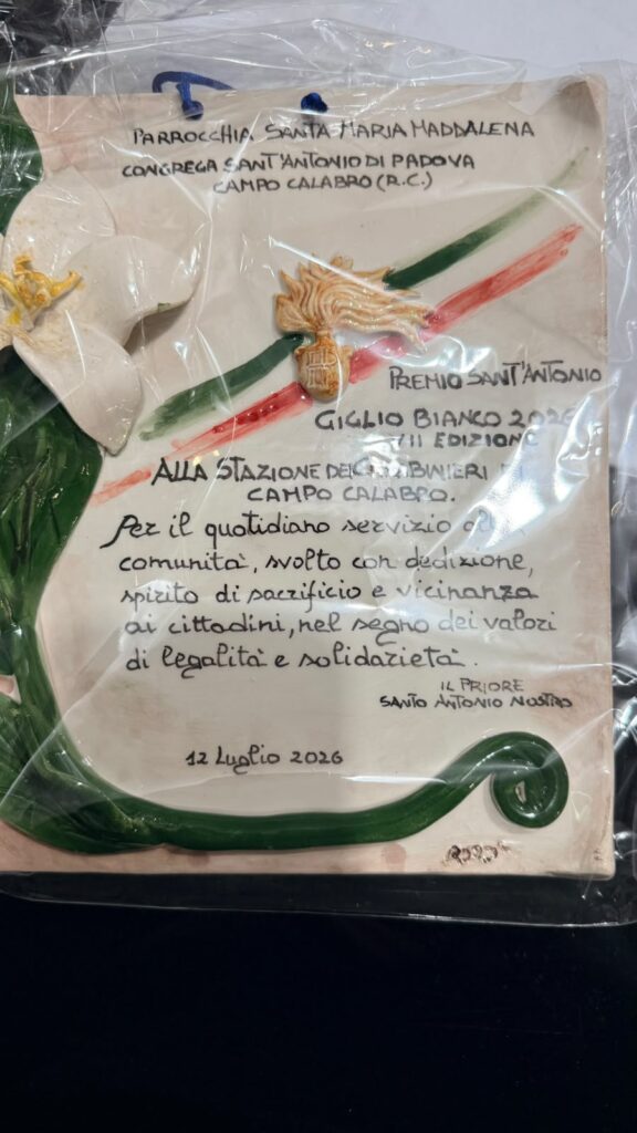 Premio Sant’Antonio alla stazione dei Carabinieri di Campo Calabro 2 6f008de6 5fa3 4bf9 9613 058474945634