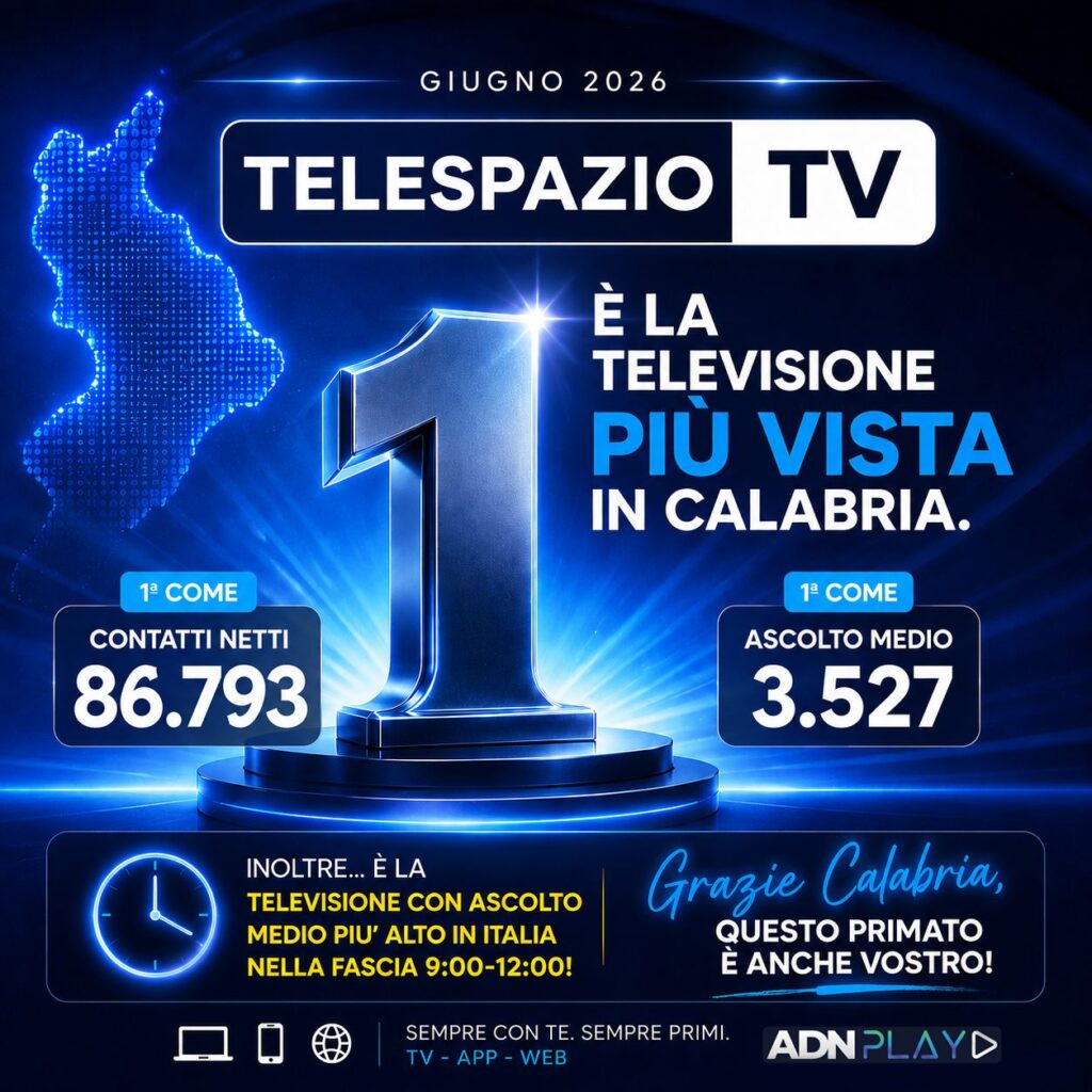 Auditel: TeleSpazio TV è la televisione più vista della Calabria 2 WhatsApp Image 2026 07 15 at 12.17.55