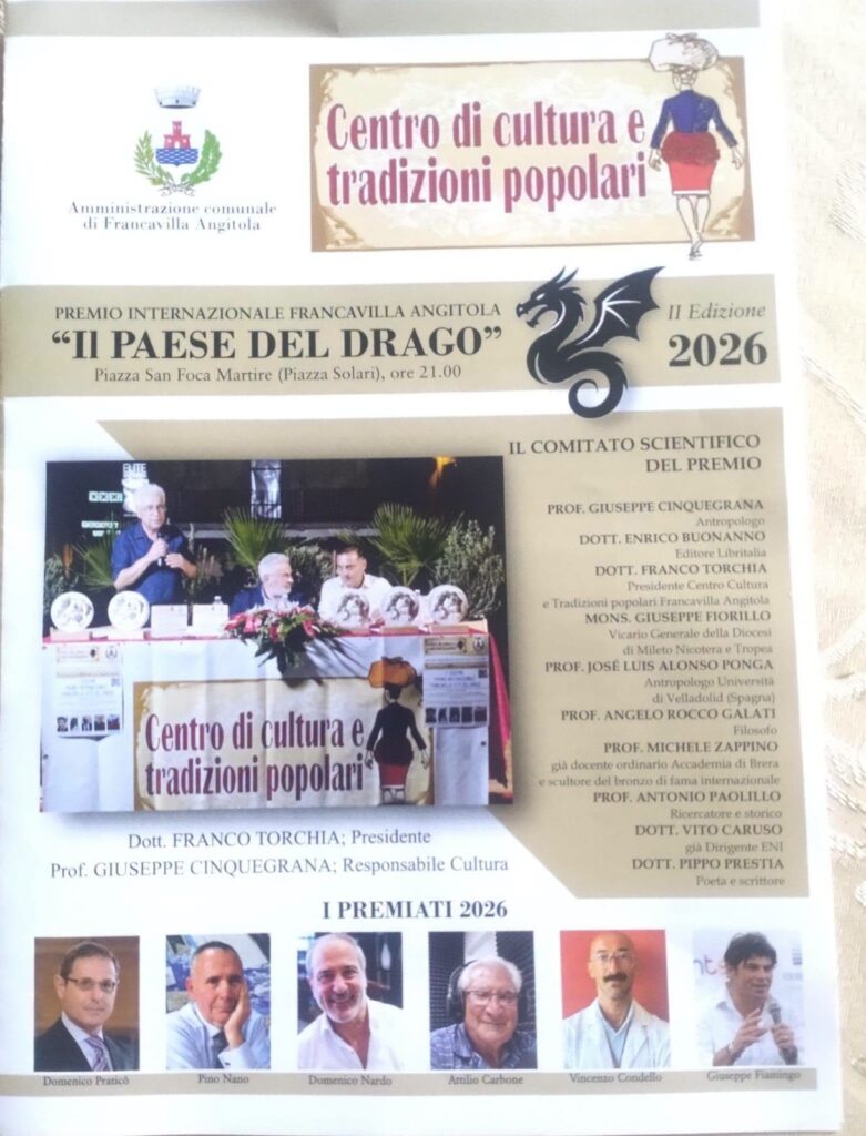 Cultura, ricerca e identità: il Premio Internazionale Francavilla Angitola – Il Paese del Drago 2026 celebra l’eccellenza 2 WhatsApp Image 2026 07 24 at 09.19.10