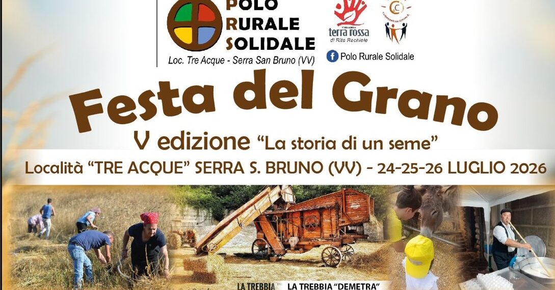La Festa del Grano di Serra San Bruno entra tra gli eventi ufficiali del European Climate Pact 1 La Festa del Grano di Serra San Bruno entra tra gli eventi ufficiali del European Climate Pact