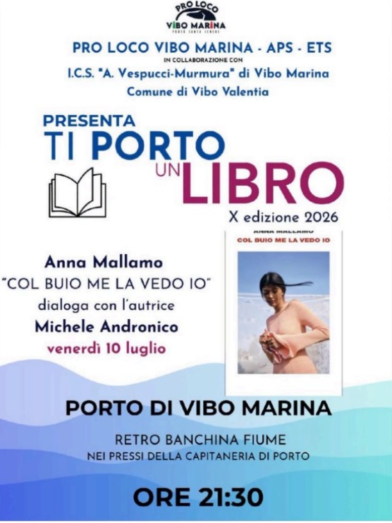 Vibo Marina, prende avvio la X edizione di “Ti Porto un libro” Incontri con l’Autore. Venerdì il primo appuntamento 2 mallamo