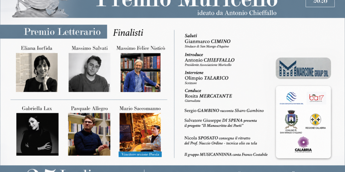 Cinque le opere in gara per il Premio Muricello, il 25 luglio la finale a San Mango D’Aquino