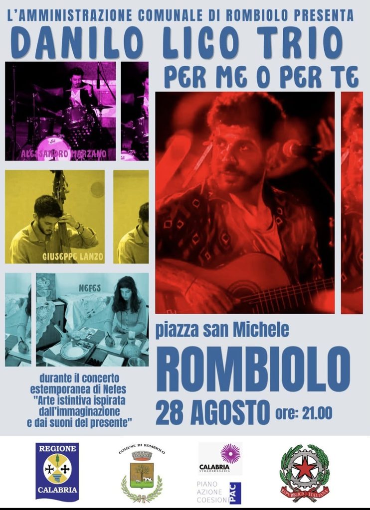 Rombiolo, arte e musica sotto le stelle: il 28 agosto arriva il Danilo Lico Trio 2 1000968381