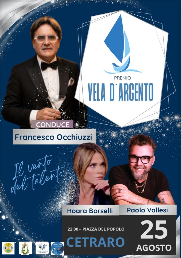 Parchi Marini, martedì Mare Dentro a Cetraro al porto; Vela d’Argento in centro storico con Hoara Borselli e Paolo Vallesi 2 EPMR VELADARGENTO 250826