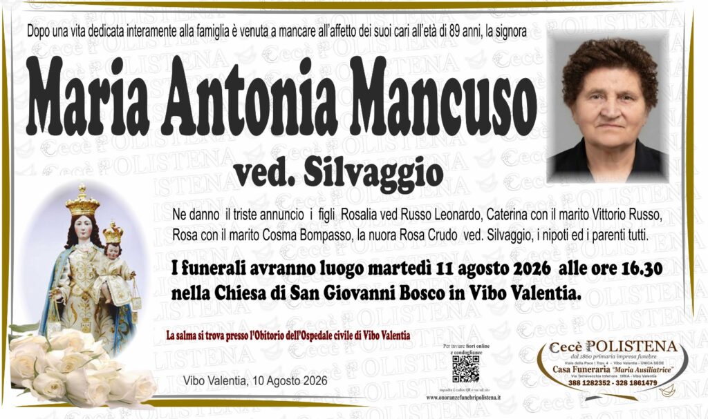 Vibo Valentia, muore una donna che ha dedicato la sua vita alla famiglia 2 WhatsApp Image 2026 08 10 at 14.24.25