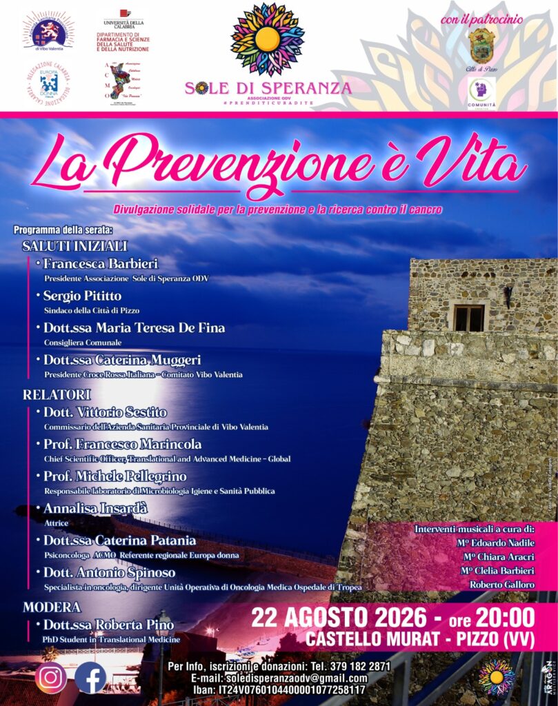 La prevenzione è vita: a Pizzo una serata per parlare di salute, ricerca e speranza 2 WhatsApp Image 2026 08 18 at 11.14.51
