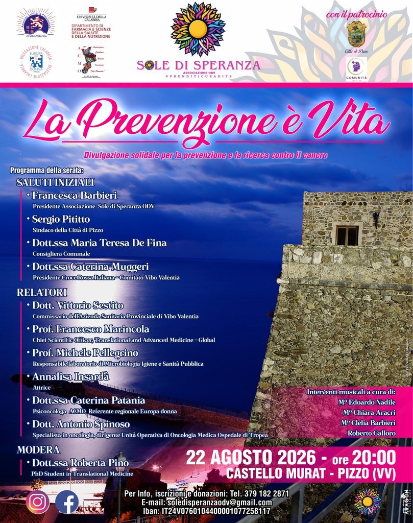 La prevenzione è vita, al Castello Murat di Pizzo l'iniziativa dell'associazione Sole di Speranza 3 WhatsApp Image 2026 08 24 at 09.25.53 2