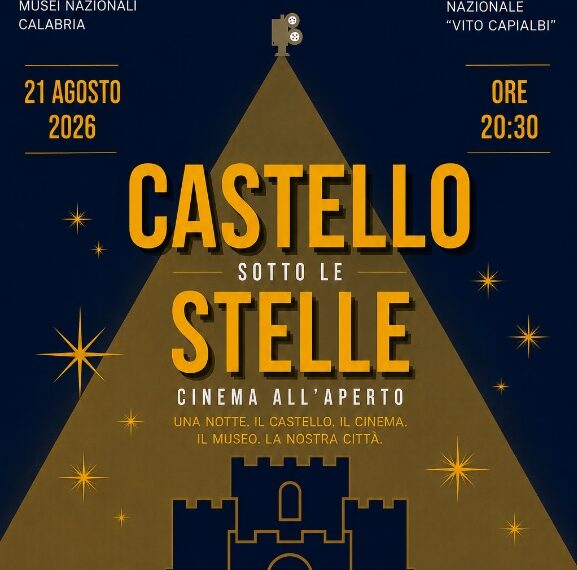 Cinema sotto le stelle al Castello: il 21 agosto una notte speciale nel cuore di Vibo Valentia 1 Cinema sotto le stelle al Castello: il 21 agosto una notte speciale nel cuore di Vibo Valentia
