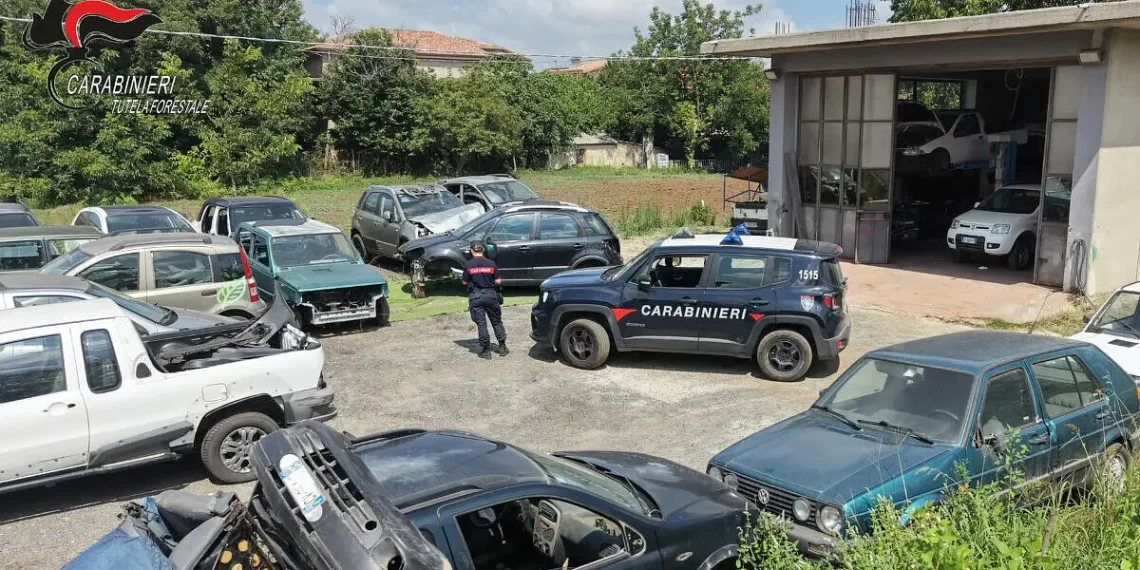 Officina abusiva con 33 veicoli fuori uso, sequestrata un'area nella zona di Dinami 1 Officina abusiva con 33 veicoli fuori uso, sequestrata un’area nella zona di Dinami